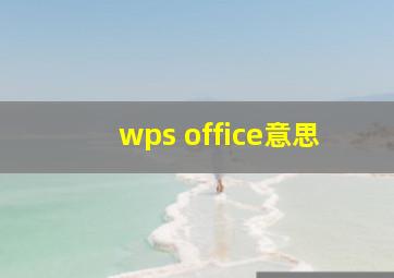 wps office意思